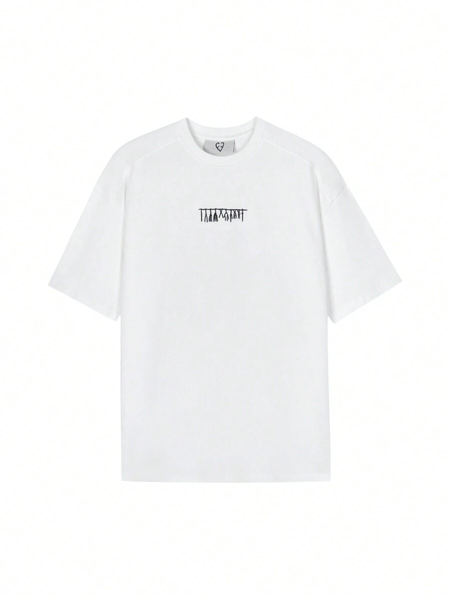 Inxx Allpick男士中式夏季街頭風格古漢字印花短袖t恤 - 白色 - 查看 1