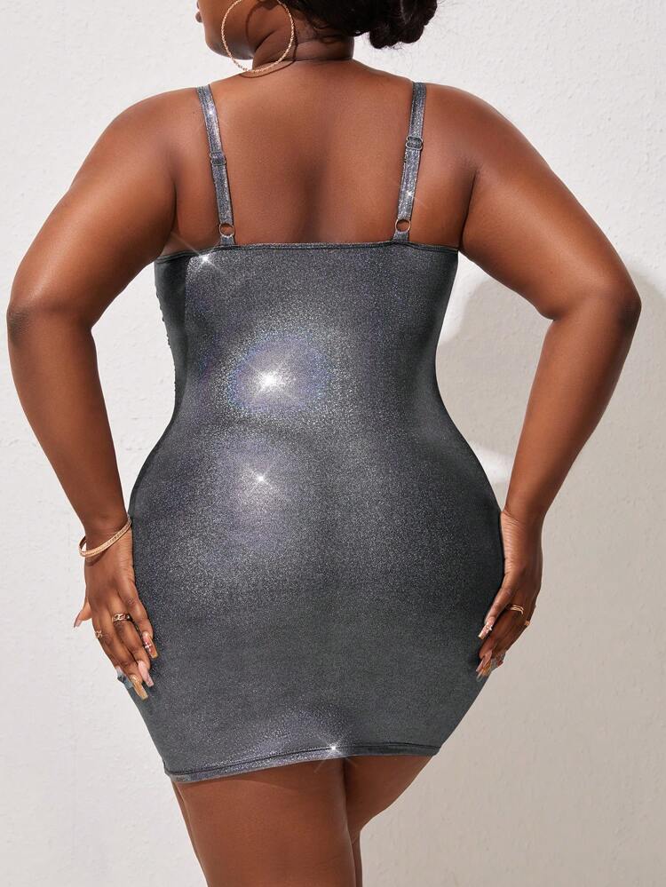 Plus Size 3d Flower Padded Cami Tankini Set Summer
