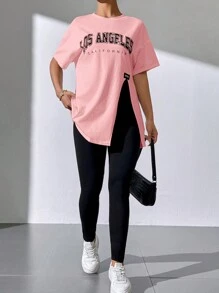 SHEIN Essnce Conjunto de dos piezas de verano - Rosa - Ver 1