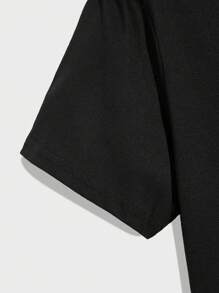 Manfinity Homme Nam Màu thuần Vòng cổ Thời gian rảnh rỗi Áo thun - màu đen - Xem 3