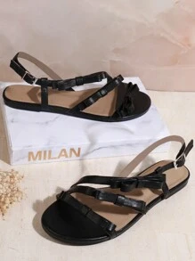 SHUZIA 女性平底涼鞋 - 黑色 - 查看 2