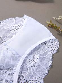 3pcs Tied Side Lace Triangle Panties Lingerie - Multicolor - View 5