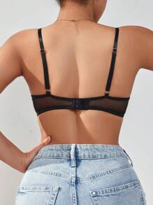 Charlaine Charlaine Sujetador lencero de malla con estampado floral para mujeres