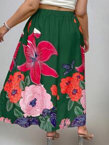 EMERY ROSE 大尺碼花卉印花褶裥寬鬆裙 - 彩色 - 查看 2