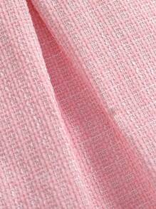 SHEIN 嬰兒女寶寶夏季新款可愛泡泡袖洋裝帶蕾絲領子和蝴蝶結 - 粉色 - 查看 3