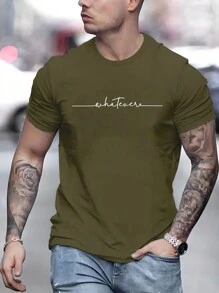 Hombres Camiseta con estampado de letra