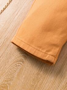 Pantalones Vaqueros De Trabajo De Pierna Recta Para Bebé Niña - Naranja - Ver 4