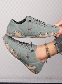 Fall/Winter Women's Casual Sneakers With Handmade Octopus Design, Suitable For Fitness Cross Fit Training, Fashion Moto Style, Rubber Anti-Slip Sole, Slip-On Loafers - Green - View 8