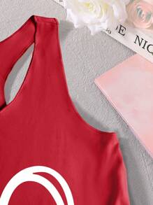 INAWLY 女士愛心狗爪印花背心上衣