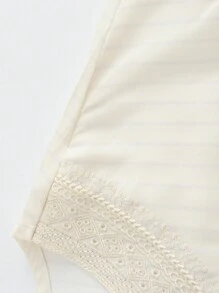 Men's Summer Casual Woven Patchwork V-Neck Long Shirt - Khaki - View 6