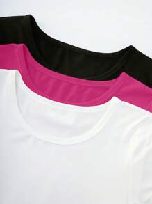 SHEIN Unity 純色圓領修身短袖連體衣 - 彩色 - 查看 5