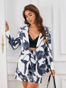 Aveloria Women's Summer Random Printed Shorts Suit Set - Multicolor - View 4