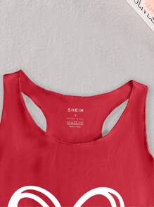 INAWLY 女士愛心狗爪印花背心上衣