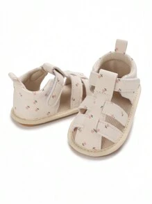 Spring/Summer Indoor Infant Girls' Breathable Sandals With Printed Straps - White - View 6