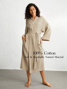 Ocili Bata lounge con cinturón y hombros caídos - Gris - Ver 1