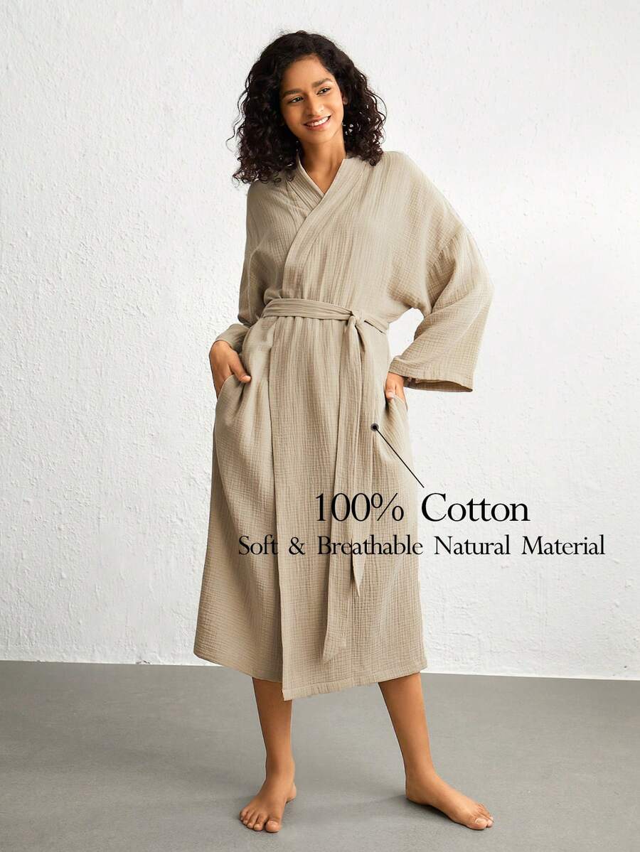 Ocili Bata lounge con cinturón y hombros caídos - Gris - Ver 1