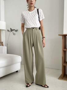 DAZY 休闲商务直筒长裤，纯色，女士正装裤