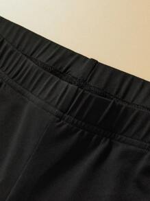 Calvaya Kích thước lớn Màu thuần Tối giản Tim & In bướm Ngắn tay Áo thun Và Quần short - màu đen - Xem 5