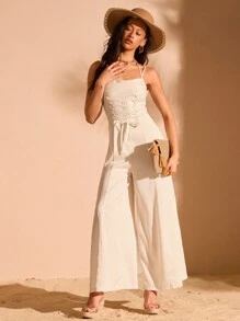 Forever 21 Boho Party Elegant Wide-Leg Jumpsuit - Apricot - View 1