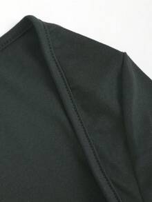 VaVaBold Của phụ nữ Màu thuần Ngắn Cape Áo sơ mi - Màu xám đen - Xem 3