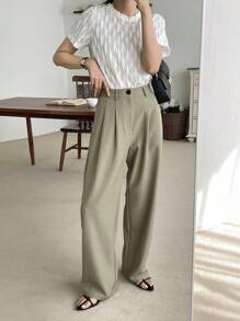 DAZY 休闲商务直筒长裤，纯色，女士正装裤