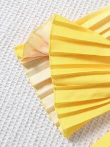 Elladie kids Đứa bé gái Bóng Xếp li Giải trí Cami ngọn Và Quần ống rộng - Màu vàng - Xem 8