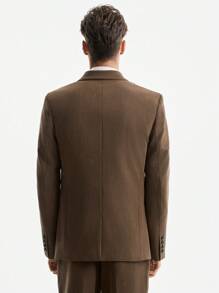 AKNOTIC Business Casual Lyocell Easy Care Men's Business Blazer, For Fall Winter - Brown - View 11