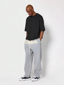 SUMWON Carpenter Jogger Pant With Front Graphic - Grey - View 3
