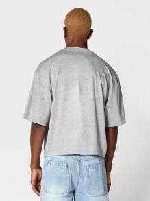 SUMWON Áo thun tay ngắn crop fit Essential - Màu Xám nhạt - Xem 2