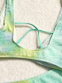 SHEIN Swim Summer Women's Tie-Dye Bikini Set - Multicolor - View 7