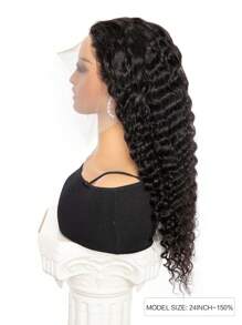 13X6 Sóng sâu Tóc giả phía trước Lace Con người Tóc 22-28 Inch Trong suốt Phía trước Đối với phụ nữ Tự nhiên Đen Màu sắc Tóc giả Với Pre-Plucked Đường chân tóc Chưa qua xử lý Thô Tóc giả tóc người - Natural Black - Xem 5