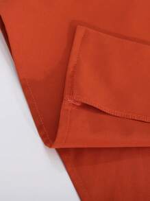 Manfinity Homme Men's Loose Solid Color Button-Down Short-Sleeved Shirt And Pants - Burnt Orange - View 7