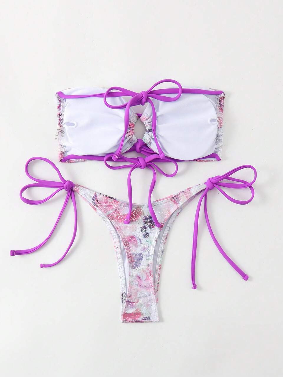 Summer Women's Tie Dye Strapless Bikini Set