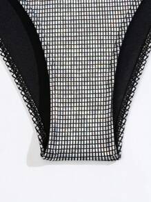 Swim SXY Summer Beach Ladies' Metallic Fabric, Adjustable Spaghetti Strap, Bikini Swimwear, Two Piece