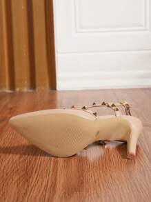 Fall/Winter 2025 New European & American Fashion Sexy Ultra-High Heel Pointed Toe Versatile Stiletto Heel Women Pumps,Elegant,Party - Apricot - View 4