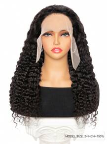13X6 Sóng sâu Tóc giả phía trước Lace Con người Tóc 22-28 Inch Trong suốt Phía trước Đối với phụ nữ Tự nhiên Đen Màu sắc Tóc giả Với Pre-Plucked Đường chân tóc Chưa qua xử lý Thô Tóc giả tóc người - Natural Black - Xem 2