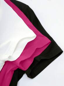 SHEIN Unity 純色圓領修身短袖連體衣 - 彩色 - 查看 6