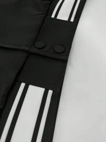 Manfinity Roghcode Herren Plus Größe Cartoon & Buchstaben Gedruckt Farbblock Baseballjacke - Verschiedenfarbig - Übersicht 3