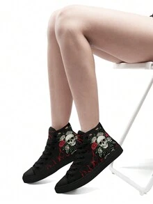 Của phụ nữ Sọ & In Hoa hồng Giày vải , High Top , Không trượt , Bền chặt , Thoáng khí , Kích thước lớn , Đối với Các hoạt động ngoài trời In Mùa Xuân Và Mùa hè - Nhiều màu - Xem 8