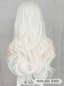 White Wigs for Women 26 Inches Long White Wig Synthetic Wig Middle Part Natural Looking White Wavy Wig for Daily Use Halloween Cosplay Wig