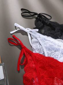 3入組花邊綁帶三角褲內衣 - 彩色 - 查看 2