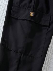 SHEIN Explorewe 少女羅紋針織短上衣與卡其褲