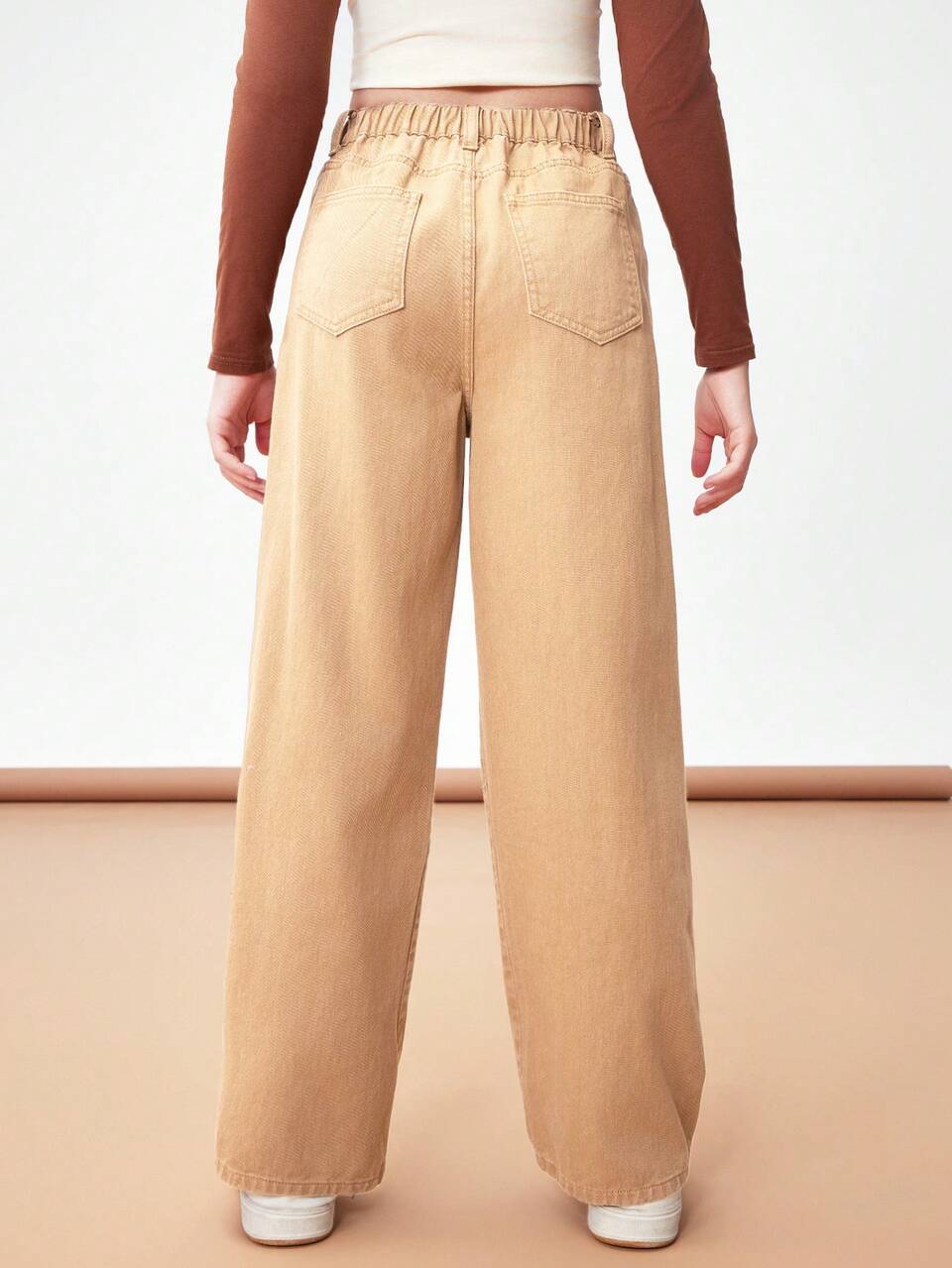 Teen Girls' Butterfly Pattern Casual Straight Leg Jeans