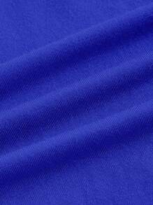 SHEIN ICON 蕾絲面板荷葉邊細肩帶背心上衣 - 寶藍色 - 查看 4