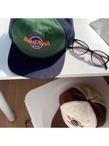 1 pieza de gorra de béisbol con visera plana para padres e hijos con bordado y diseño de patchwork en estilo japonés, adecuada para ropa urbana, estilo hip hop, playa, exteriores y uso casual diario - Multicolor - Ver 7