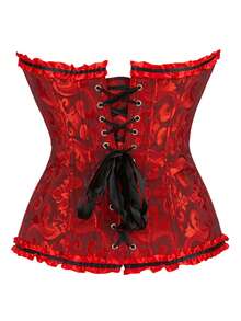 Top sans manches avec nœud sur le devant et plis en couleur unie, grande taille, vert sauge - Rouge - Voir 2