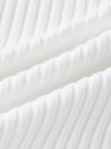 SHEIN Explorewe 少女羅紋針織短上衣與卡其褲