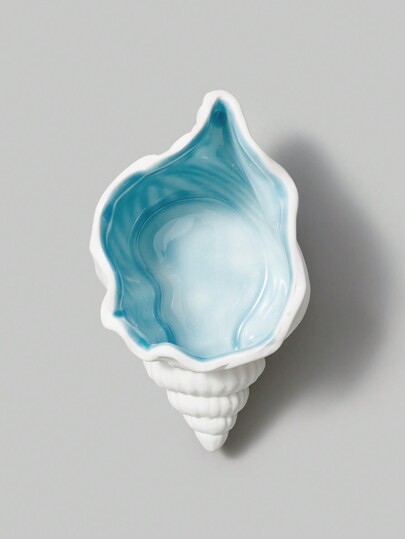 Fairycore 1 pieza Bandeja de exhibición de joyas de cerámica en estilo de concha marina minimalista y adorable, para el Día de San Valentín