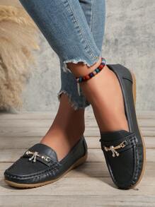 Comfortable Loafers Women's Spring/Autumn Thick Bottom Flat Bottom Shoes Casual Soft Bottom Fashionable Shoes - Black - View 2