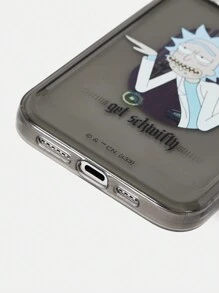 Rick and Morty X SHEIN Cartoon Character Print Transparent & Funny Phone Case,Compatible With IPhone - Clear - View 5